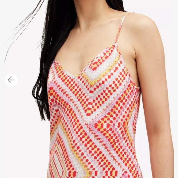 ALLSAINTS Bryony Luisa graphic-print V-neck woven midi dress size 8 NWT - Picture 4 of 7